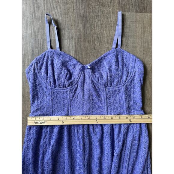 Betsey Johnson Womens Purple Lined Corset Bodice Flounce Hem Midi Dress 14 - Picture 9 of 9